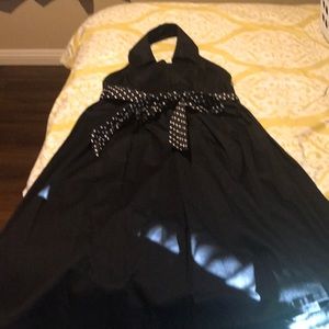 Lane Bryant black collared halter dress